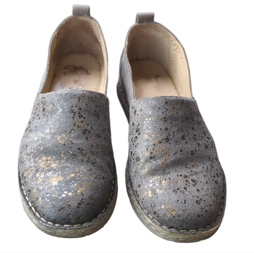 Josef Seibel Womens Comfort‎ Shoe Sofie Slip On Grey Bronze Metallic Size 7.5